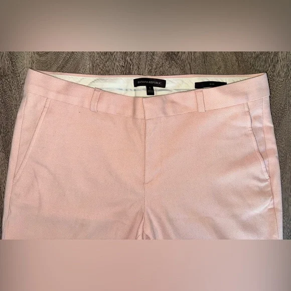 Banana Republic Ryan Herringbone Pants (Pink, Size 8, Excellent Condition) - Picture 4 of 8